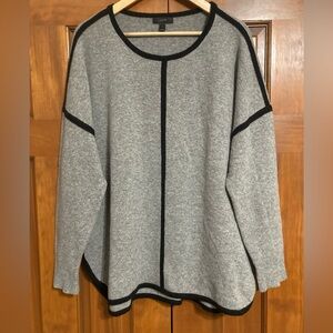 JCrew 100% wool gray relaxed fit pullover sweater women’s Large